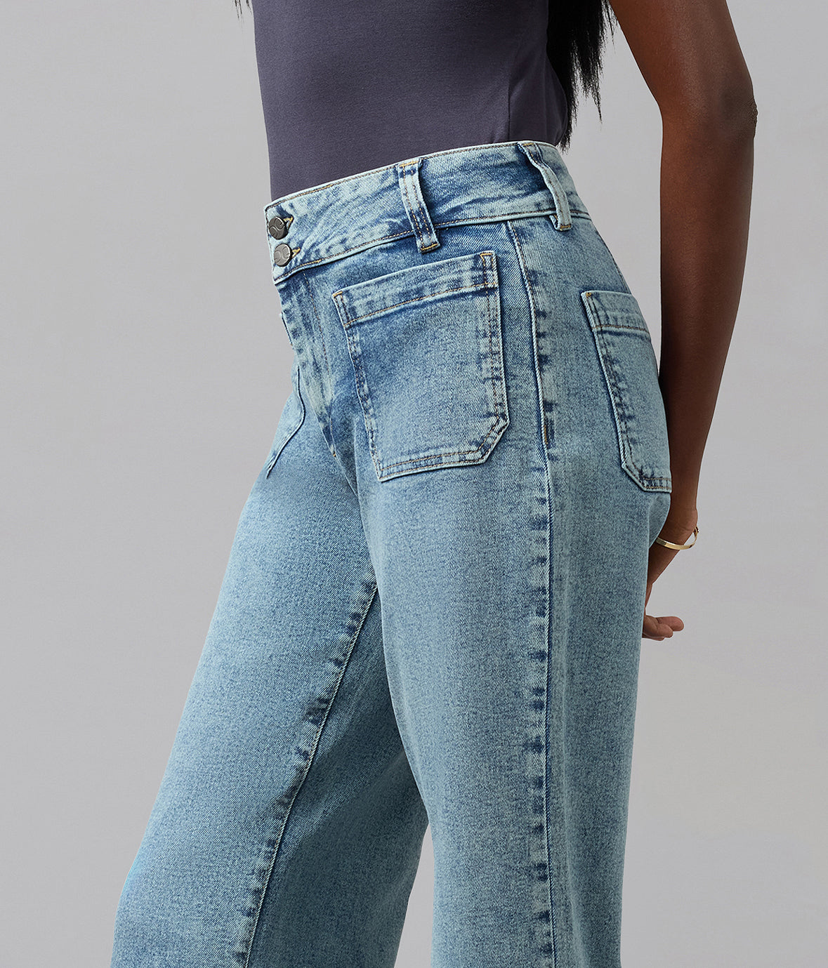 COLETTE-MDL High Rise Wide Leg Jeans 30" Inseam