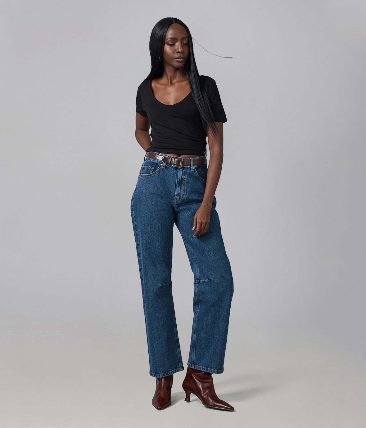 DYLAN-CSB High Rise Barrel Jeans