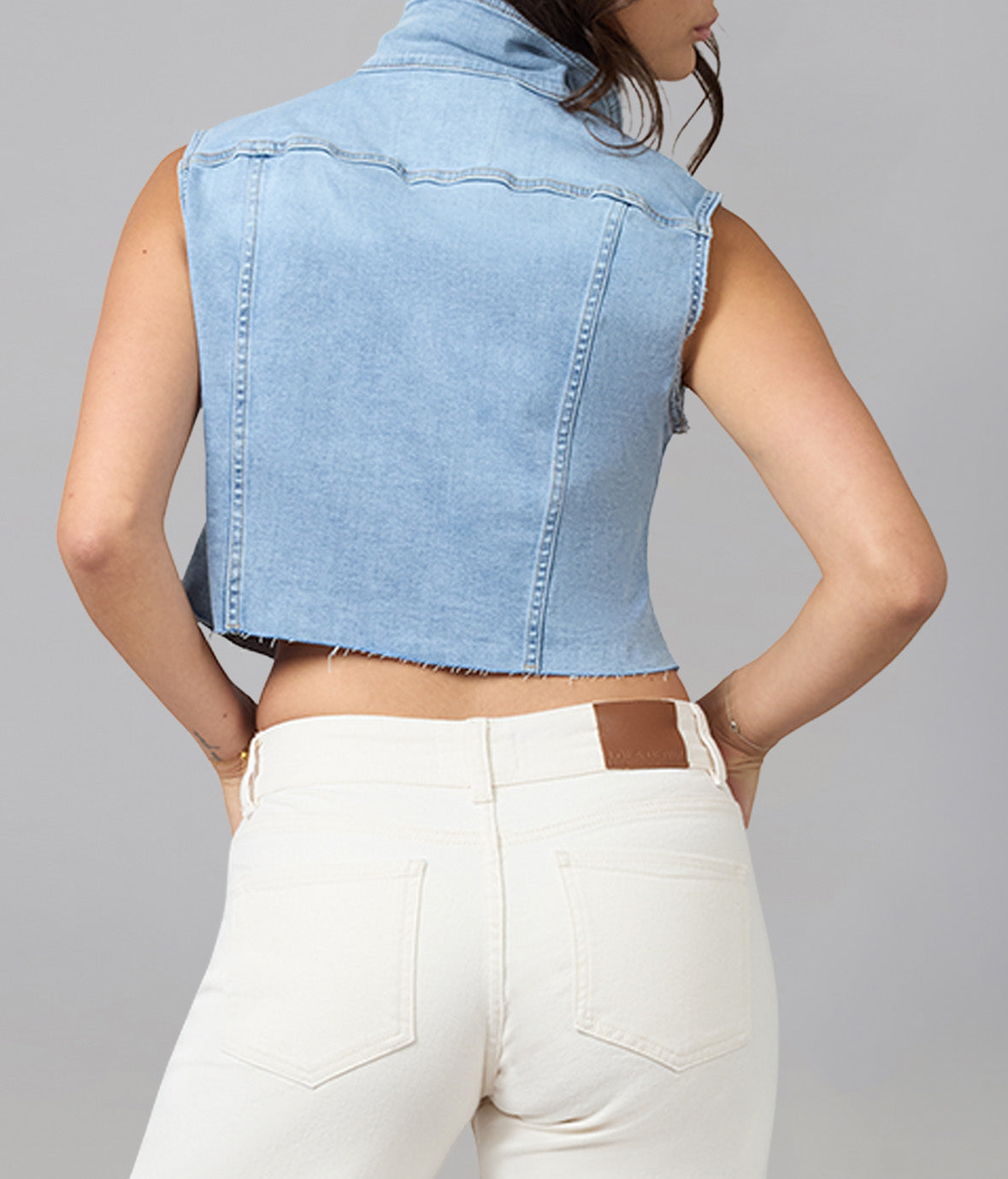 GABBIE-SBS Cropped Denim Vest