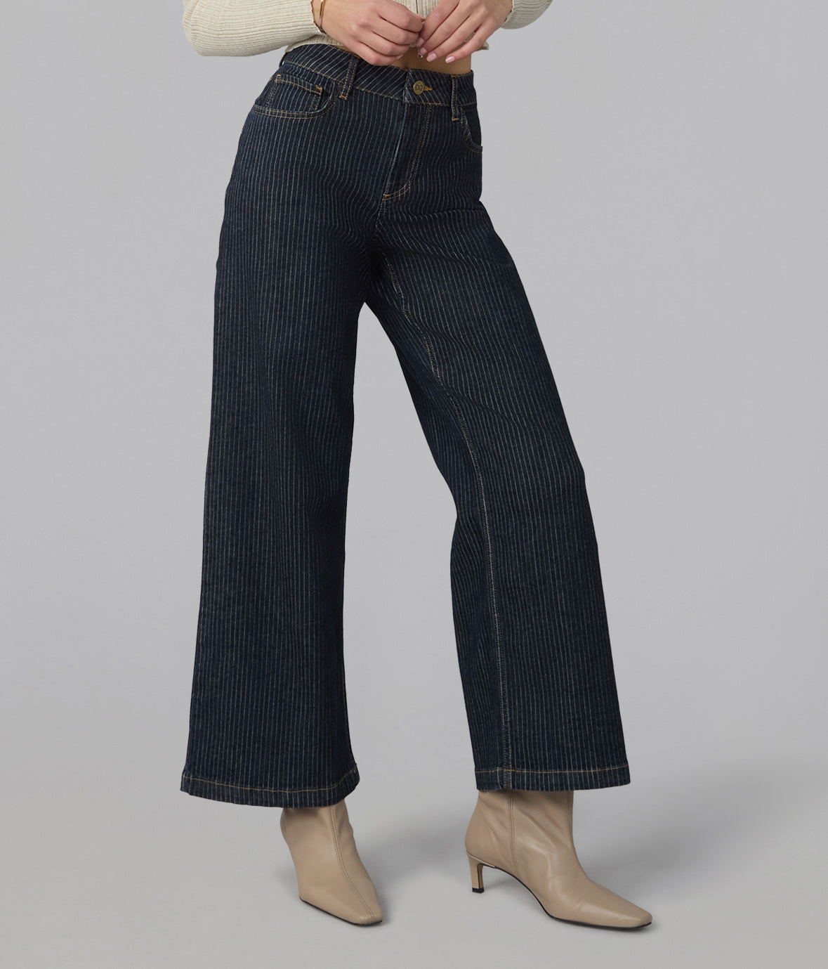 COLETTE-PSB High Rise Wide Leg Jeans 30" Inseam