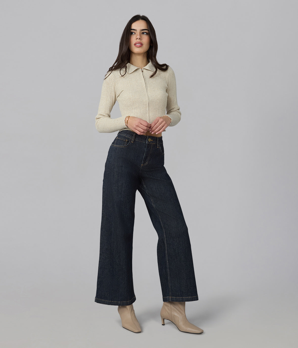 COLETTE-PSB High Rise Wide Leg Jeans 30" Inseam
