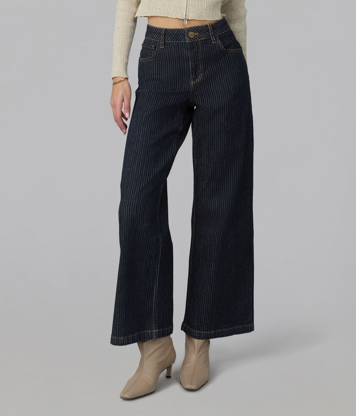 COLETTE-PSB High Rise Wide Leg Jeans 30" Inseam