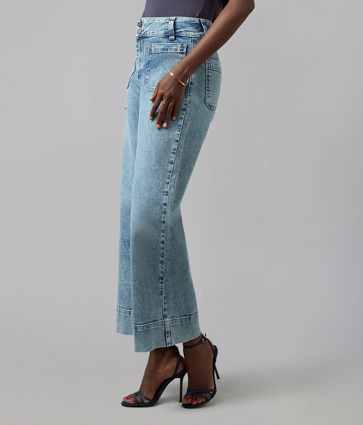 COLETTE-MDL High Rise Wide Leg Jeans 30" Inseam