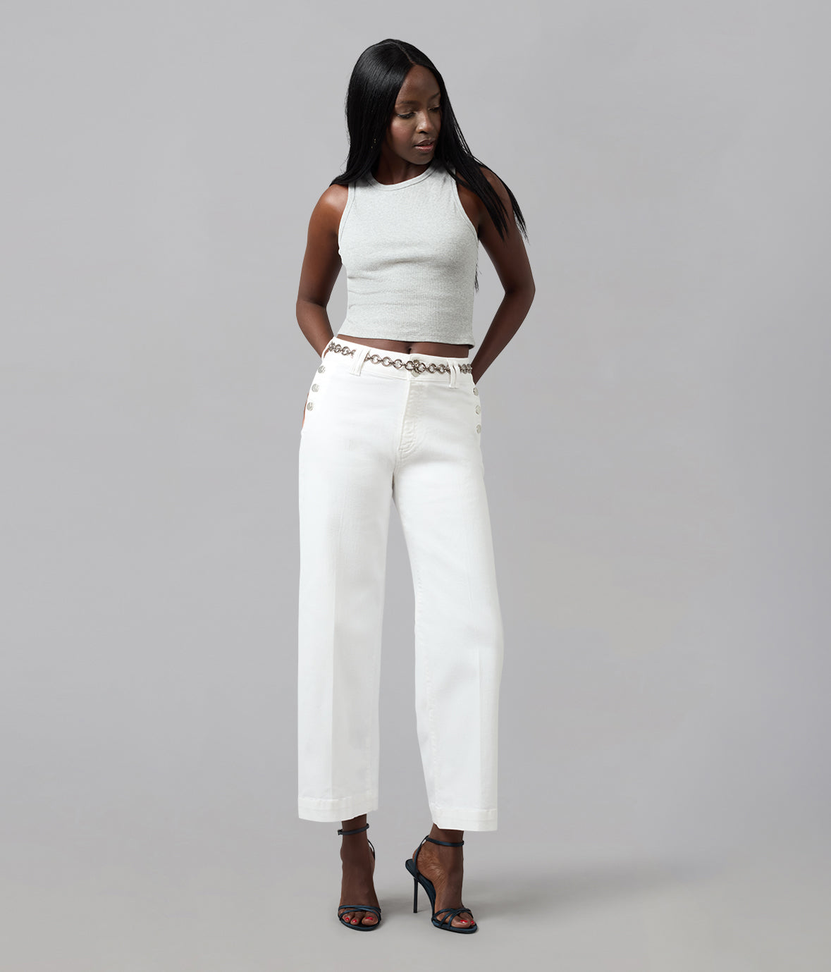 COLETTE-OWHT High Rise Wide Leg Jeans 30" Inseam