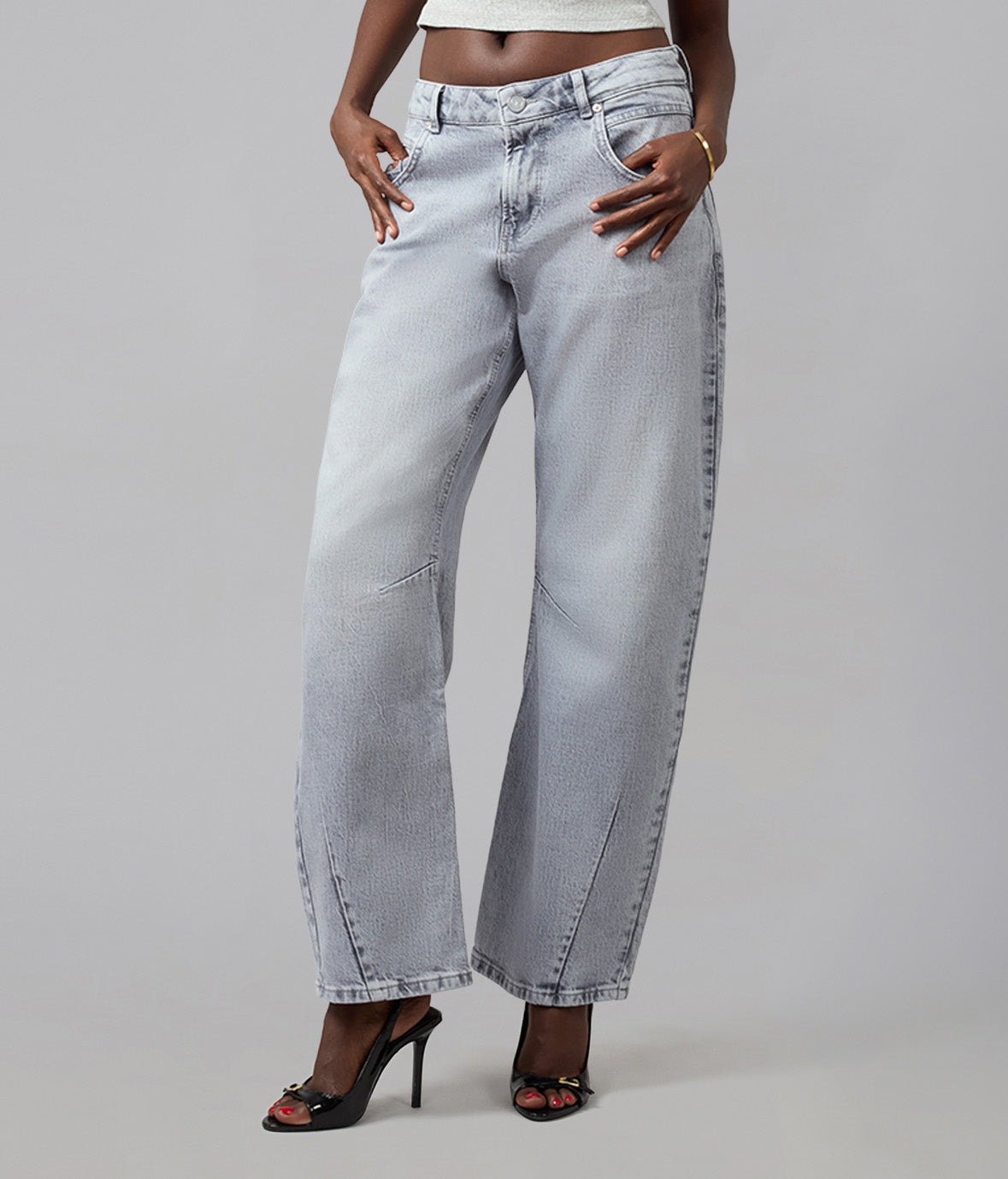 LENNOX-MON High Rise Barrel Jeans 30" Inseam