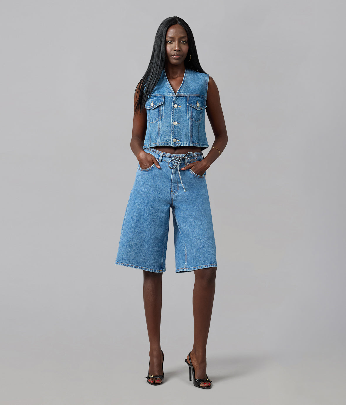 SEVILLE-VN High Rise Gaucho Jean 13" Inseam