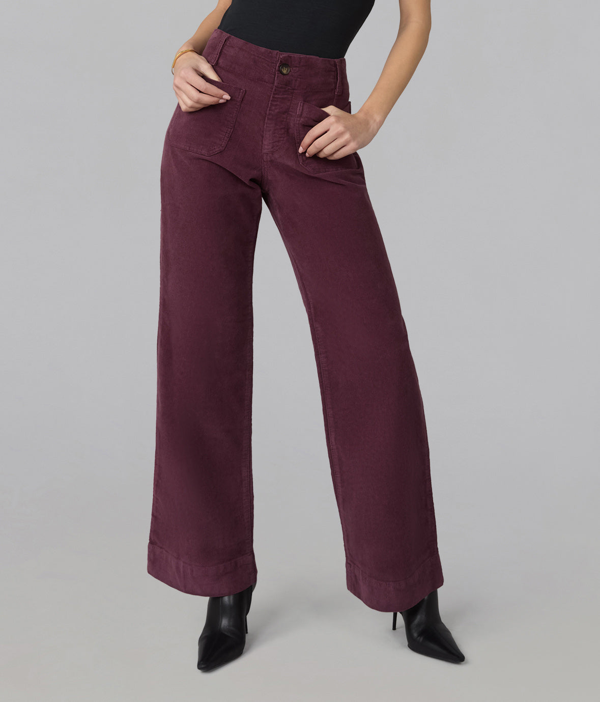 COLETTE-IP High Rise Wide Leg Corduroy Jeans