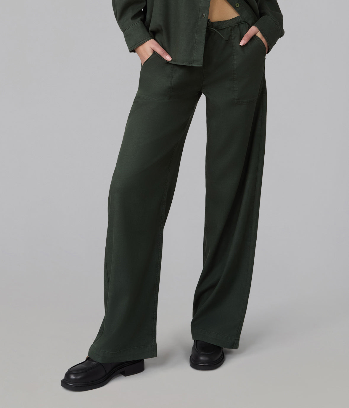 REMY-CMS Mid Rise Wide Leg Trouser