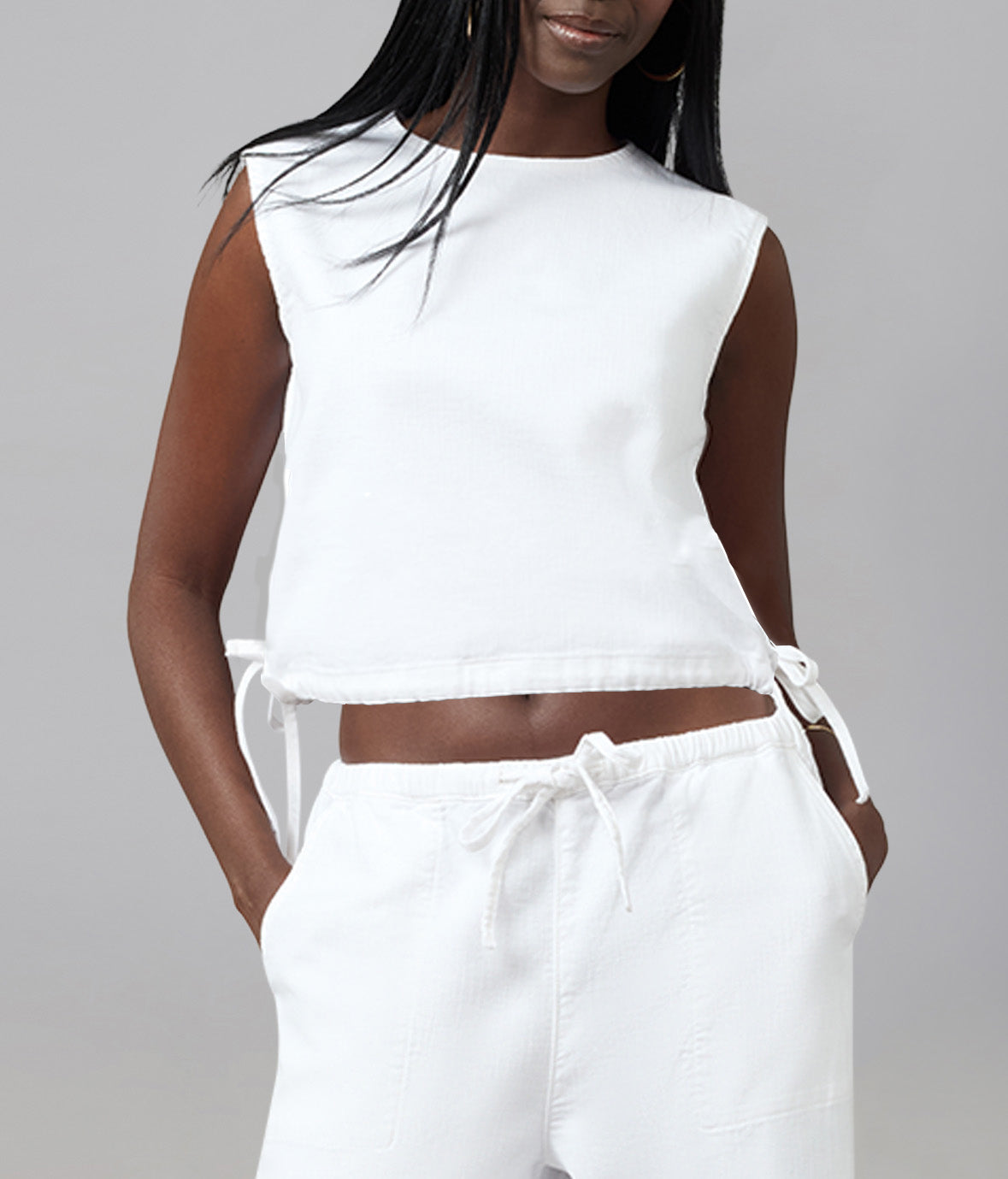 LIEL-WHT Cotton Twill Top
