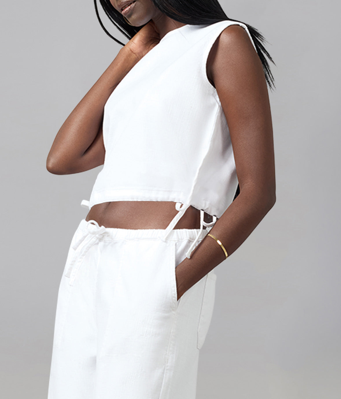 LIEL-WHT Cotton Twill Top